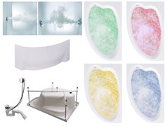 TIMO Комплект Акриловая ванна IVA1610L 160*100*70+Каркас + Слив-перелив+Гидромассаж 6 форсунок+Гидромассаж спины 3 форсунки+Хромотерапия+Фронтальная панель IVA1610L-KTIVA16-SPV1505-T-CM-T-BM-T-CT-FPIVA16L