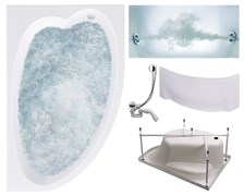 TIMO Комплект Акриловая ванна IVA1610R 160*100*70+Каркас + Слив-перелив+Гидромассаж 6 форсунок+Фронтальная панель IVA1610R-KTIVA16-SPV1505-T-CM-FPIVA16R