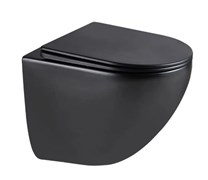 AZUMA Primavera Унитаз подвесной черный Торнадо 3.0, фарфор, с быстросъемным сиденьем микролифт AZU-093T-UR3-GB