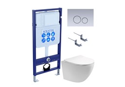 AQUATEK SET ЕВРОПА T KDI19 (рама Standard INS-0000012 с клавишей KDI-0000019 и крепежом KKI-0000002+унитаз AQ1900T-00 с тонким сиденьем sc) SET AQUATEK ЕВРОПА T KDI19