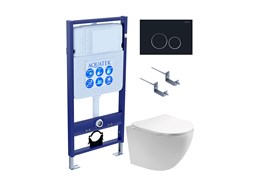 AQUATEK SET ЕВРОПА T KDI20 (рама Standard INS-0000012 с клавишей KDI-0000020 и крепежом KKI-0000002+унитаз AQ1900T-00 с тонким сиденьем sc) SET AQUATEK ЕВРОПА T KDI20