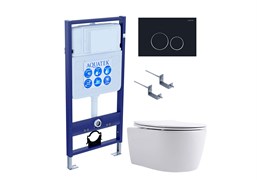AQUATEK Set ЕВРОПА T-020 4в1 (рама INS-0000012 + крепление KKI-0000002 + кнопка KDI-0000020 + унитаз ЕВРОПА AQ1106T-00 с крышкой sc) Set AQUATEK ЕВРОПА T-020 4в1