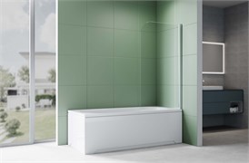 AQUATEK Шторка на ванну стеклянная 80см, одноэлементная, поворотная, профиль хром, стекло прозрачное, закаленное AQ.BSRC.080.1CH