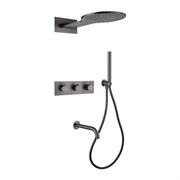 ABBER Душевая система Wasser Kreis AF8150NG скрытого монтажа с изливом, термостат, никель AF8150NG