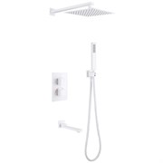 ABBER Душевая система Daheim AF8250W скрытого монтажа с изливом, термостат, белая матовая AF8250W