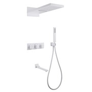 ABBER Душевая система Daheim AF8253W скрытого монтажа с изливом, термостат, белая матовая AF8253W