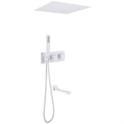 ABBER Душевая система Daheim AF8254W скрытого монтажа с изливом, термостат, белая матовая AF8254W