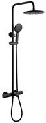ABBER Душевая стойка Thermostat AF8516BL с термостатом и изливом, черный матовый AF8516BL
