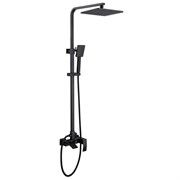 ABBER Душевая стойка Wasserfall AF8616BL с изливом, черный матовый AF8616BL