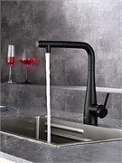 AQUAme AQM9902MB  Cucina  Смеситель для кухни с выдвижным L-образным изливом, черный матовый AQM9902MB