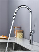 AQUAme AQM9905CR  Cucina  Смеситель для кухни с выдвижным U-образным изливом,  с подключением к фильтру с питьевой водой, хром AQM9905CR