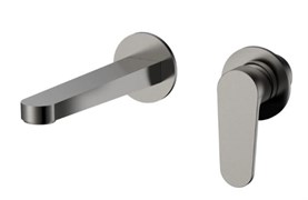 AQUAme AQM6915GM Novara Смеситель для раковины настенный на 2отв., цвет металл AQM6915GM