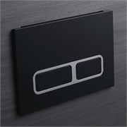 VECONI Кнопка смыва FLUSH V13, FLV13-BC, 240х162х7, пластик, черный матовый, кайма - хром глянец FLV13-BC
