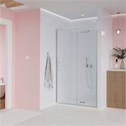 VECONI Душевая дверь Evo 100 CH, 1300x1950, хром, стекло прозрачное E1-CH-130-01-C9