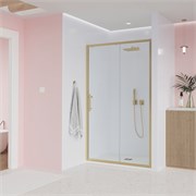 VECONI Душевая дверь Evo 100 G, 1600x1950, золото брашинг, стекло прозрачное E1-G-160-01-C9