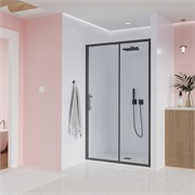 VECONI Душевая дверь Evo 100 GR, 1500x1950, графит брашинг, стекло прозрачное E1-GR-150-01-C9