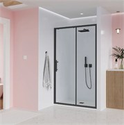 VECONI Душевая дверь Evo 100 B, 1400x1950, черный матовый, стекло прозрачное E1-B-140-01-C9