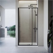 VECONI Душевая дверь распашная Vianno VN-26B, 1200x1950, Черный матовый, стекло прозрачное VN26B-120-01-C8