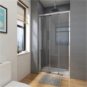 VECONI Душевая дверь раздвижная Vianno VN-28, 1000x1950, Хром, стекло прозрачное VN28-100-01-C8