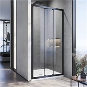 VECONI Душевая дверь раздвижная Vianno VN-28B, 900x1950, Черный матовый, стекло прозрачное VN28B-90-01-C8