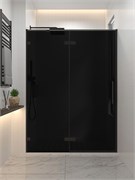 VECONI Душевая дверь распашная  Premium Alassio BB, 1500х2000, черный матовый, стекло черное AL-150-11-BB-C4