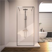 VECONI Душевая перегородка Korato KR-90GR, 1000x2000, брашированный графит, прозрачное стекло KR90GR-100-01-C4