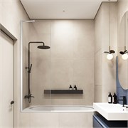 VECONI Шторка на ванну Palau PL-84, 800x1500, хром, стекло прозрачное PL84-80-01-C8