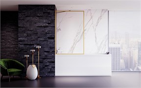 VECONI Шторка на ванну Palau PL-85G, 900x1500, брашированное золото, стекло прозрачное PL85G-90-01-C8