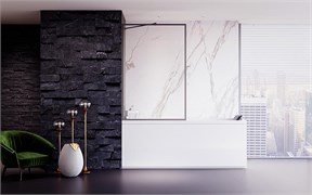 VECONI Шторка на ванну Palau PL-85GR, 800x1500, брашированный графит, стекло прозрачное PL85GR-80-01-C8