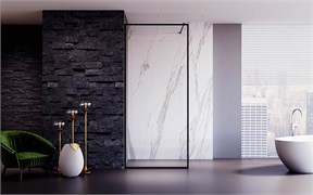 VECONI Душевая перегородка Korato KR-81B, 800x2000, черный матовый, стекло прозрачное KR81B-80-01-C8