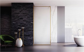 VECONI Душевая перегородка Korato KR-81RG, 1100x2000, брашированное золото, стекло дождь KR81RG-110-06-C8