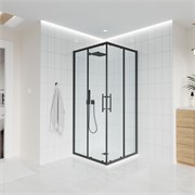 VECONI Душевой угол прямоугольный, двери раздвижные  Evo 300 B, 1200х900x1950, черный матовый, прозрачное стекло E3-B-12090-01-C9