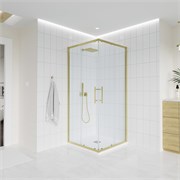 VECONI Душевой угол прямоугольный, двери раздвижные  Evo 300 G, 1200х800x1950, золото брашинг, прозрачное стекло E3-G-12080-01-C9