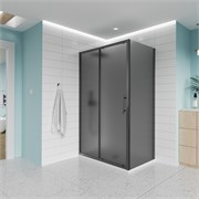 VECONI Душевой угол прямоугольный, двери раздвижные  Evo 100SP B 1400х1200x1950, черный матовый, тонированное стекло E1-SP-B-140120-12-C9