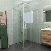 VECONI Душевой угол прямоугольный, двери раздвижные Rovigo RV-10, 900x800x1950, хром, стекло прозрачное RV10-9080-01-C5