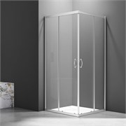 VECONI Душевой угол квадратный, двери раздвижные Rovigo RV-101, 800x800x1900, хром, стекло прозрачное RV101-80-01-C4
