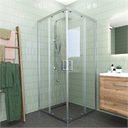 VECONI Душевой угол квадратный, двери раздвижные Rovigo RV-11, 1000x1000x1950, хром, стекло прозрачное RV11-100-01-C5