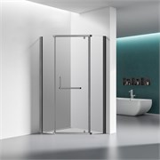 VECONI Душевой угол пятиугольный, двери распашные Rovigo RV-36GR, 800x800x1950, брашированный графит, стекло прозрачное RV36GR-80-01-C5