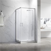 VECONI Душевой угол прямоугольный, двери раздвижные Rovigo RV-27CH, 1000х900х1900, хром, стекло прозрачное RV27CH-10090-01-C8