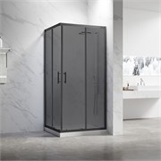 VECONI Душевой угол прямоугольный, двери раздвижные Rovigo RV-27B, 1100х800х1900, черный, стекло тонированное RV27B-11080-05-C8