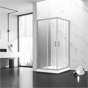 VECONI Душевой угол прямоугольный, двери раздвижные Rovigo RV-83, 1200х900х1950, никель брашинг, прозрачное стекло RV83-12090-01-C5