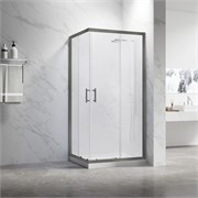 VECONI Душевой угол прямоугольный, двери раздвижные Rovigo RV-27GM, 1100x800x1900, оружейная сталь, прозрачное стекло RV27GM-11080-01-C8