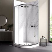 VECONI Душевой угол квадратный, двери раздвижные Rovigo RV-202GR, 800x800x1900, брашированный графит, прозрачное стекло RV202GR-80-01-C4