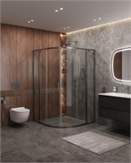 CEZARES Molveno Душевой уголок полукруглый размер 110x110 см двери раздвижные профиль - оружейная сталь / стекло - прозрачное MOLVENO-R-22-90+20-C-GM-IV