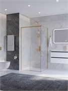 CEZARES Plane Душевой уголок прямоугольный двери раздвижные размер 160x80 см, профиль - брашированное золото / стекло - прозрачное PLANE-AH-1-160/80-C-BORO