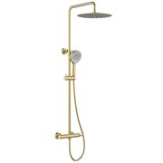 LEMARK Смеситель Beluga LMF-8025B-BRLG для душа с регулируемой высотой штанги и лейкой верхнего душа «Тропический дождь», золото LMF-8025B-BRLG