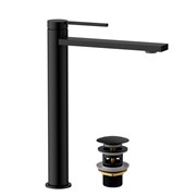 LEMARK Смеситель Valday LMF-8115B-BL для раковины высокий, черный матовый LMF-8115B-BL