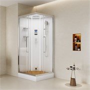 ESBANO Eso Premium Душевая кабина с паром квадратная размер 100x100 см профиль - хром / стекло - прозрачное ESKOPA100CKR-ST