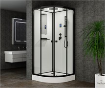 ESBANO Fora Душевая кабина полукруглая размер 90x90 см профиль - черный матовый / стекло - прозрачное ESKBFO90CR