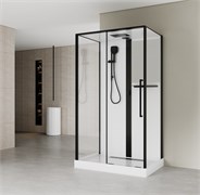 ESBANO Eso Premium Душевая кабина прямоугольная/пристенная размер 110x80 см профиль - черный матовый / стекло - прозрачное ESKOOP1108